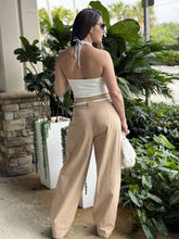 Load image into Gallery viewer, &quot;Kali&quot; Lines Belted High Wasited Pants
