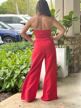 Load image into Gallery viewer, &quot;Hanna&quot; Halter Tie Front Split Jumpsuit
