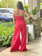 Load image into Gallery viewer, &quot;Hanna&quot; Halter Tie Front Split Jumpsuit
