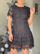 Load image into Gallery viewer, &quot;Natalie&quot; Crochet Short Sleeve Dress
