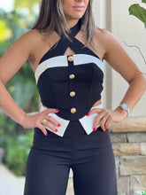 Load image into Gallery viewer, &quot;Pia&quot; Halter Crop Top And Doble Waistband Pants Set
