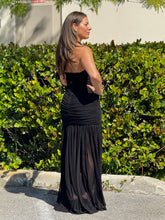 Load image into Gallery viewer, &quot;Francis&quot; Ruched Mesh Halter Maxi Dress
