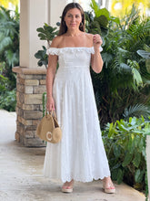 Load image into Gallery viewer, &quot;Vero&quot; Textured Floral Print Ruffle Off-Shoulder Midi Dress
