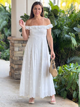 Load image into Gallery viewer, &quot;Vero&quot; Textured Floral Print Ruffle Off-Shoulder Midi Dress
