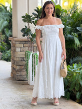 Load image into Gallery viewer, &quot;Vero&quot; Textured Floral Print Ruffle Off-Shoulder Midi Dress
