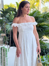 Load image into Gallery viewer, &quot;Vero&quot; Textured Floral Print Ruffle Off-Shoulder Midi Dress

