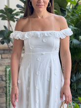 Load image into Gallery viewer, &quot;Vero&quot; Textured Floral Print Ruffle Off-Shoulder Midi Dress
