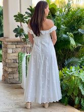 Load image into Gallery viewer, &quot;Vero&quot; Textured Floral Print Ruffle Off-Shoulder Midi Dress
