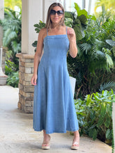 Load image into Gallery viewer, &quot;Eliane&quot; Denim Sleeveless Midi Dress
