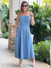 Load image into Gallery viewer, &quot;Eliane&quot; Denim Sleeveless Midi Dress
