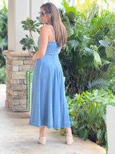 Load image into Gallery viewer, &quot;Eliane&quot; Denim Sleeveless Midi Dress
