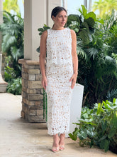 Load image into Gallery viewer, &quot;Sammy&quot; Sleeveless Crochet Crop Top And Midi Matching Skirt
