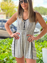 Load image into Gallery viewer, &quot;Audry&quot; Aztec V Neck Cami Strap Smocked Waist Romper
